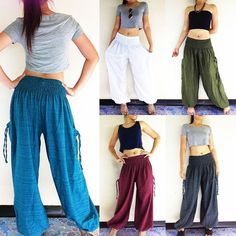 S//M//L OSFM Women/'s Button Drawstring Harem Baggy Dance Hip-Hop Pant