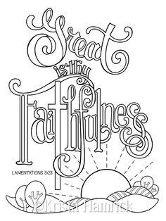 Great Is Thy Faithfulness Coloring Page 85X11 Bible Journaling Tip In 6X8