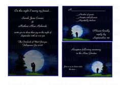 68 Best Once In A Blue Moon Images On Pinterest Bridal Hairstyles Full Moon Wedding Invitation Template Under Set