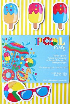 26 best birthdays invitation images birthday party invitations printable pool party invitations