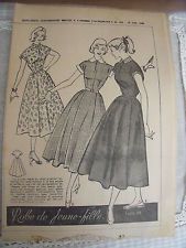 576 1076 ANCIEN PATRON FEMMES D/'AUJOURD/'HUI ROBE SEPARABLE TAILLE 44 1956