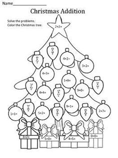 Free Christmas Addition Worksheet