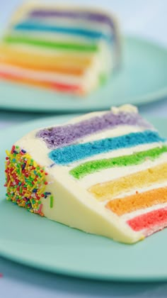 We're celebrating all thing rainbow with this epic vertical layer cake! Check out our easy hack for making each cake the perfect size! Mini Cakes, Kuchen, Dessert Rezepte, Rezepte, Backen, Party Food