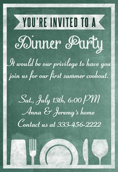 dinner invitation template free printable
