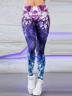 Printed Leggings for Women Romantic Pink Flamingo 3//4 High Waist Yoga Pants Sport Gym Leggings Workout