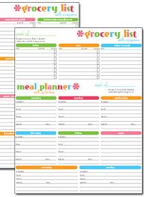 free printable grocery list meal planner get organized monthly menu planner with grocery list