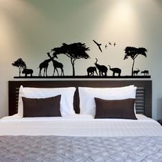 Wall Decals Giraffe Animals Jungle Safari African Kids Children Safari Wall Decal Jungle Animal Stickers Nursery Decor