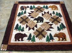 Wolf Pawprint Quilt Wool Throw Decorative Eco Friendly Upcycled Wool Patchwork Applique Woodsy by Northernlodge on Etsy