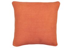 Metro 22x22 Linen Pillow, Salmon on salmon linen pillow case | Pillows