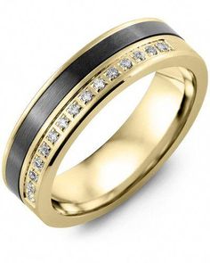 7.5MM Comfort Fit Hammered Yellow Ion Milgrain Sides Titanium Wedding Band 0.07ct Topaz Titanium Ring November Birthstone Ring