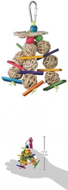Large Super Bird Creations 14 by 3-Inch Spin Tower Bird Toy