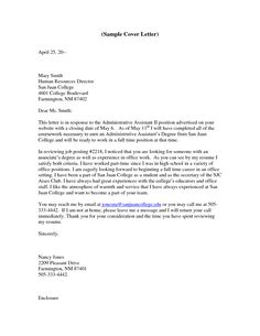 example cover letter administrative assistant