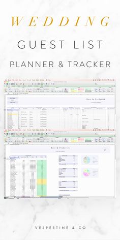 Wedding Guest List Spreadsheet Tracker Wedding Guest List Planner And Tracker Excel Spreadsheet Fully Editable Digital