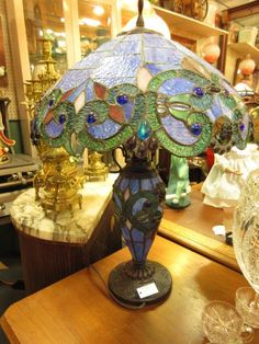 vintage wagon hub lamp from vendor 177 in booth 116 priced at