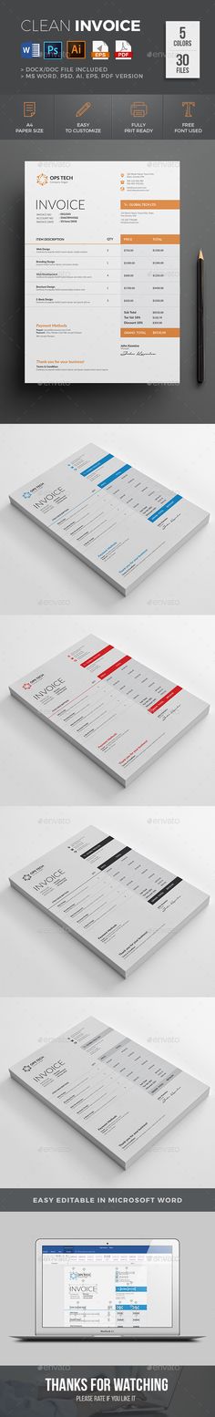 Invoice by design-park This professional minimal Invoice template - product invoice template Invoice by design-park This professional minimal Invoice template - product invoice template