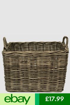 Brown 40 x 39 x 30 cm Red Hamper Bakers Display Wicker Tray