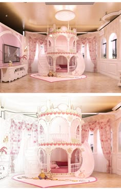 Chambre Princesse Fille Enfants de Diapositives Lit, belle Unique Rose Château Lit Filles Meubles Princess Bedrooms