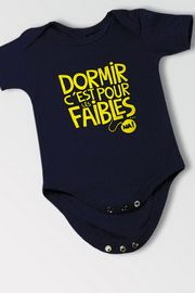 Spreadshirt Dormir Cest pour Les Faibles Body B/éb/é Bio Manches Courtes