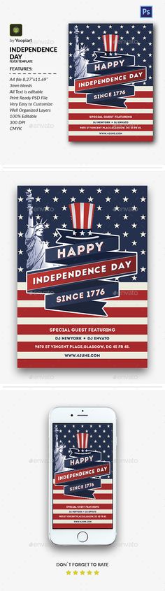 Independence Day Flyer Template by Hotpin on @creativemarket - independence day flyer Independence Day Flyer Template by Hotpin on @creativemarket - independence day flyer