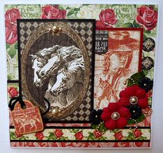 Graphic-45 Off to the Races 4 Celebration Cards and 4 Coordinating Envelopes Card Kit Class
