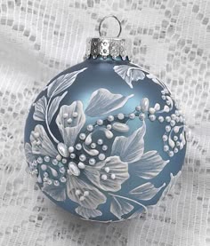 soft blue hand painted 3d white mud textured floral design ornament withpearls 299 painted christmas ornaments - Light Blue Christmas Ornaments soft blue hand painted 3d white mud textured floral design ornament withpearls 299 painted christmas ornaments - Light Blue Christmas Ornaments