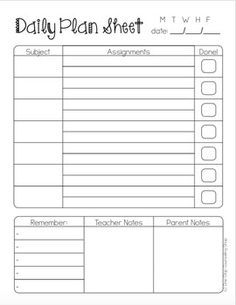 student monthly planner