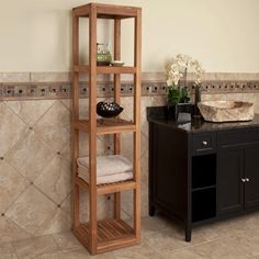 Three Tier Teak Towel Shelf And Towels Bathroom Tower Shelf This Is A Glorious Thing When They Re Speaking About Statue Out Extra Storage With Shelving T
