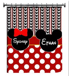 RESERVE Personalized Custom Shower Curtains in Mickey or Minnie ... RESERVE Personalized Custom Shower Curtains in Mickey or Minnie ...