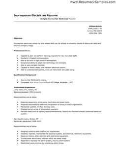 sample electrician resume
