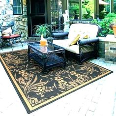 9x18 RV Awning Mat Reversible Patio Mat Black and Beige D-Vine Mat Kit