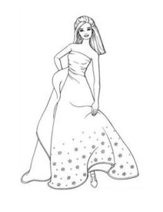 pretty barbie princess coloring pages