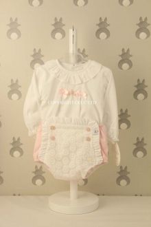 Baby Boys Spanish Style Smocked Embroidered Ducks Short Dungarees /& Top Outfit