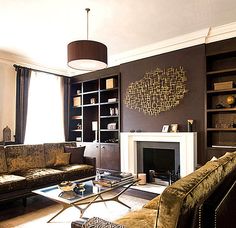 24 Best Brown Walls Do I Dare Images In 2019 Chocolate Chocolate Brown With Deep Gold Metallics Bring A Nice Warm Ambiance To Living Room
