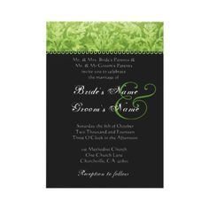 Black And Chartreuse Modern Wedding Invitations Lime Green And Black Wedding Invitation For More Inspiration Www Squidoo