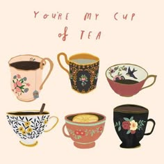 Cards, Art And Illustration, Tea Time, Tea, Illustrators, Ink, My Cup Of Tea, Tea Cups, Tea Party