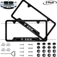 Buick Black Stainless Steel Front Rear Emblem License Plate Frame Cover Gift