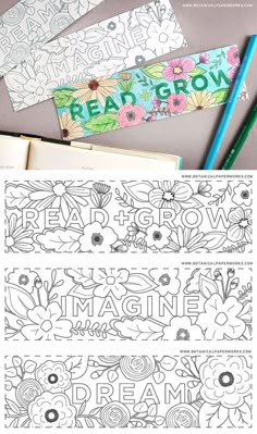 Get the creativity flowing for back-to-school and encourage reading with these blooming Free Printable Coloring Bookmarks printed on seed paper. They are creative, useful, eco-friendly and fun! Printable Coloring Pages, Coloring Bookmarks Free