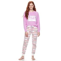 Knit Raglan Banded Bottom Sleep Pants Juniors' SO® Pajamas: Knit Pants, Sleep