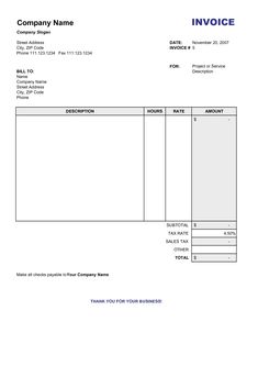 copy of an invoice template