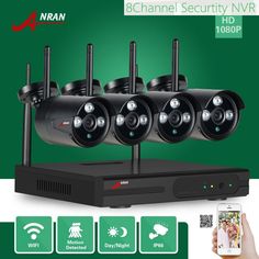ANRAN Full 1080P 8CH NVR Outdoor Security Camera PoE Repeater System 1TB HDMI HD