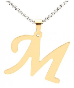 14k Gold Ruby July Birthstone Cursive Letter K Dog-tag Necklace