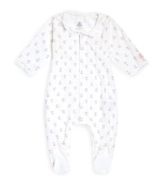 Petit Bateau Baby Girls Floral Overall with Heart Detail