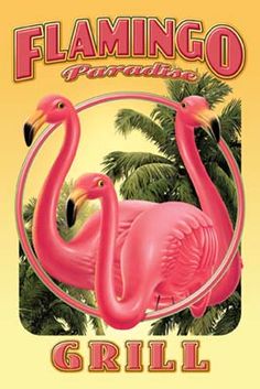 Flamingo Be Yourself Unique VINTAGE ENAMEL METAL TIN SIGN WALL PLAQUE
