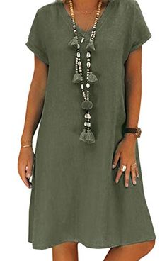 Dokotoo Femme Robe de Gland Court Cocktail Tunique Robes de Plage Boh/ème Manches Courtes Cache-Maillots de Bikini Mousseline Cover Up,A-noir,S EU36-38