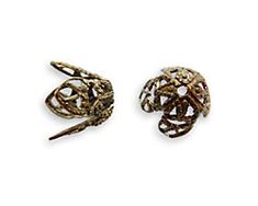 260 Pcs Gold Plated Ornate Filigree Bell Bead Caps 7mm