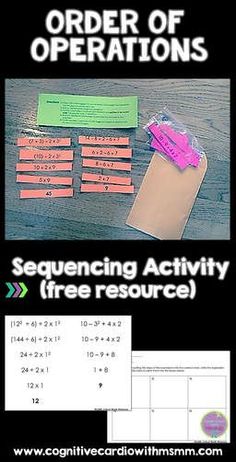 Try this fun, free activity to help your math students practice order of operations. 5th Grade Math, Math Number Sense