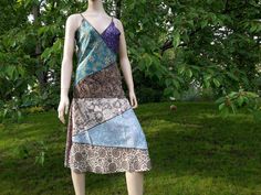 2in1 Sari balloonskirt with pockets dress size S-XL brown nature maxiskirt long wide unique upcycling vintage sarifabric silk indian goa