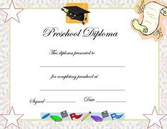 preschool diploma template word