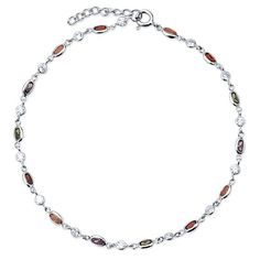 48 Best Anklet Images Ankle Straps Bracelet Anklets Sterling Silver 925 Multicolor Cubic Zirconia Cz Anklet Ankle Bracelet From Berricle Price 36 99