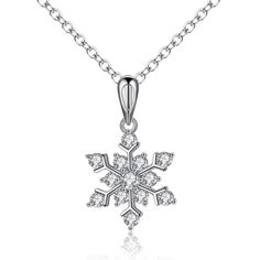 Bijoux Boule Femmes Frost Alliage Pendentif Cristal Collier Flocon de neige Clavicule